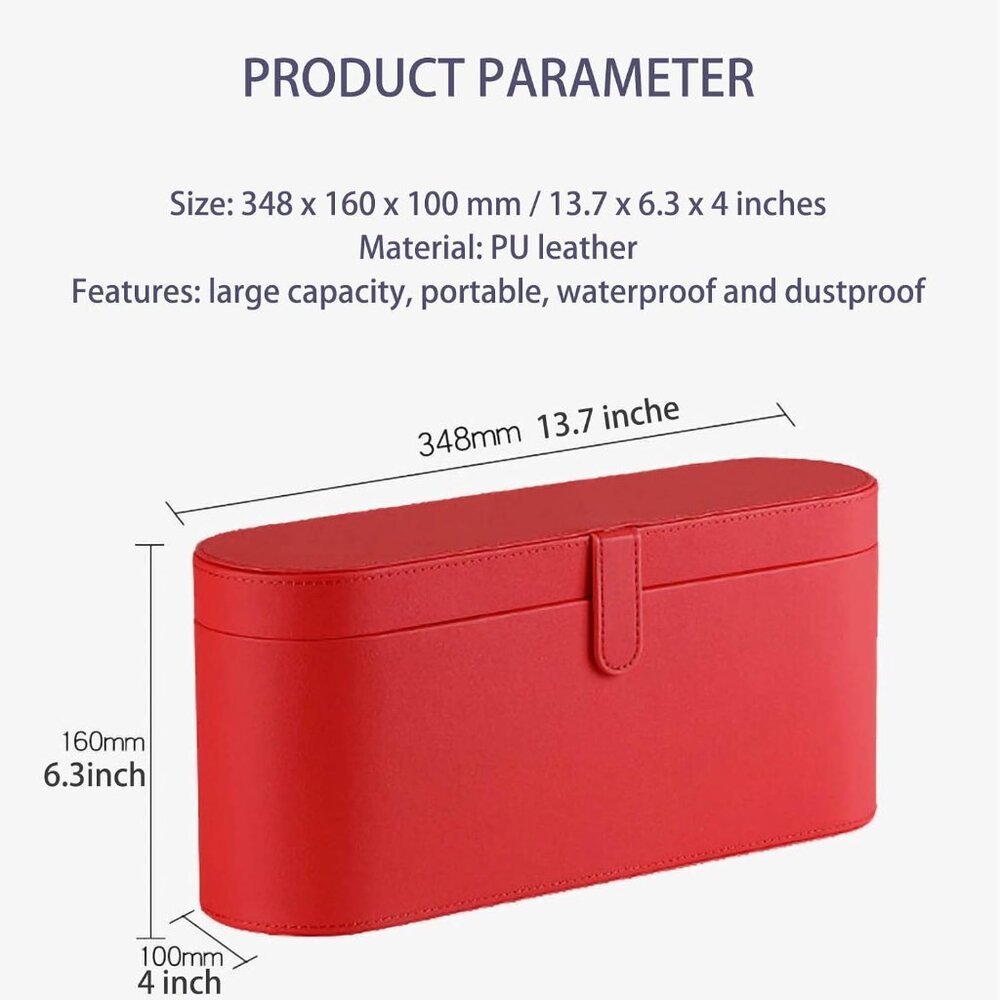 NEW Authentic Dyson Supersonic Hair Dryer Storage Case Red Leather Box CASE ONLY - Picture 2 of 16